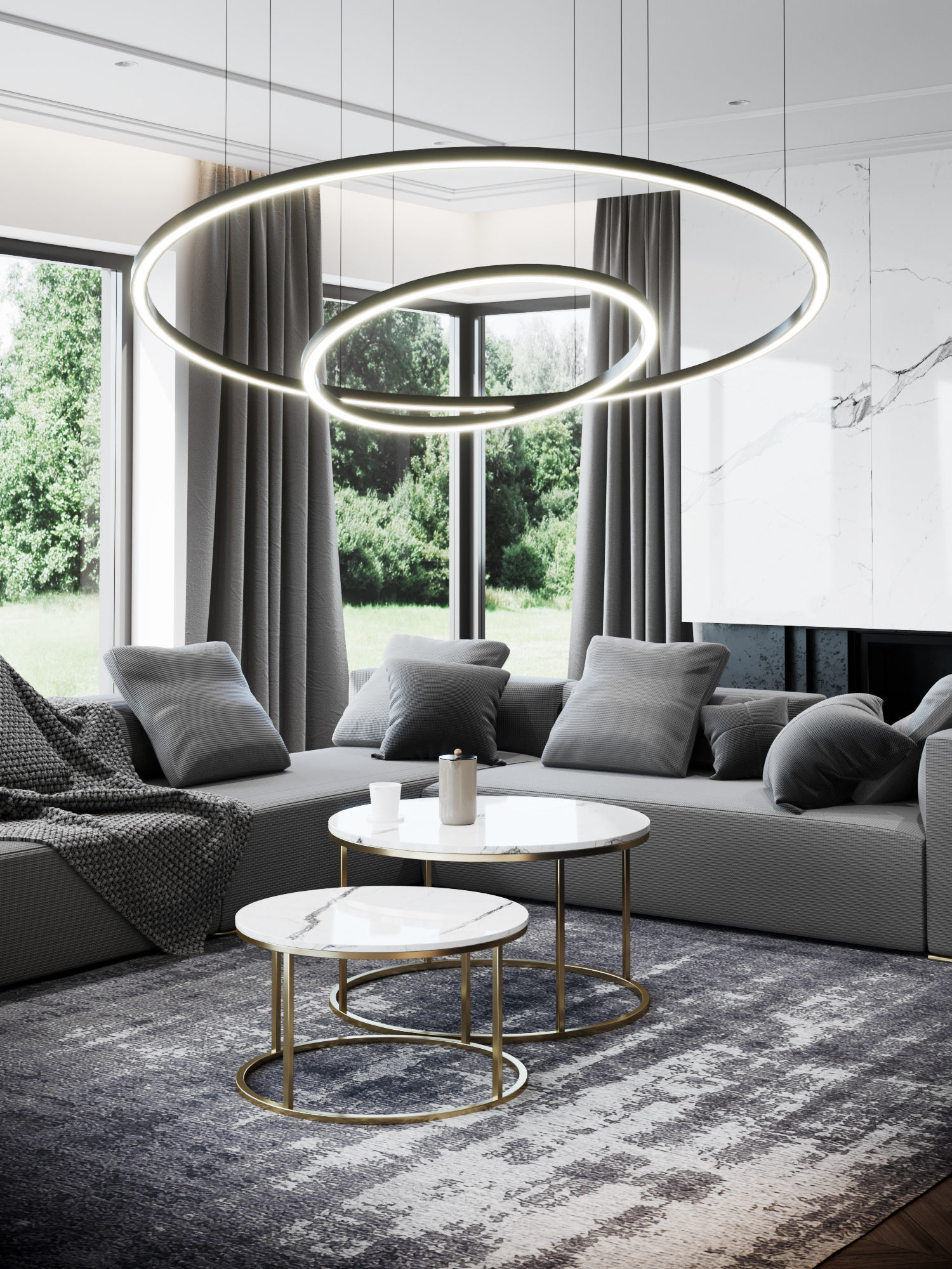 Living Room and Kitchen Scene for Cinema 4D and Corona Renderer 3D model_11