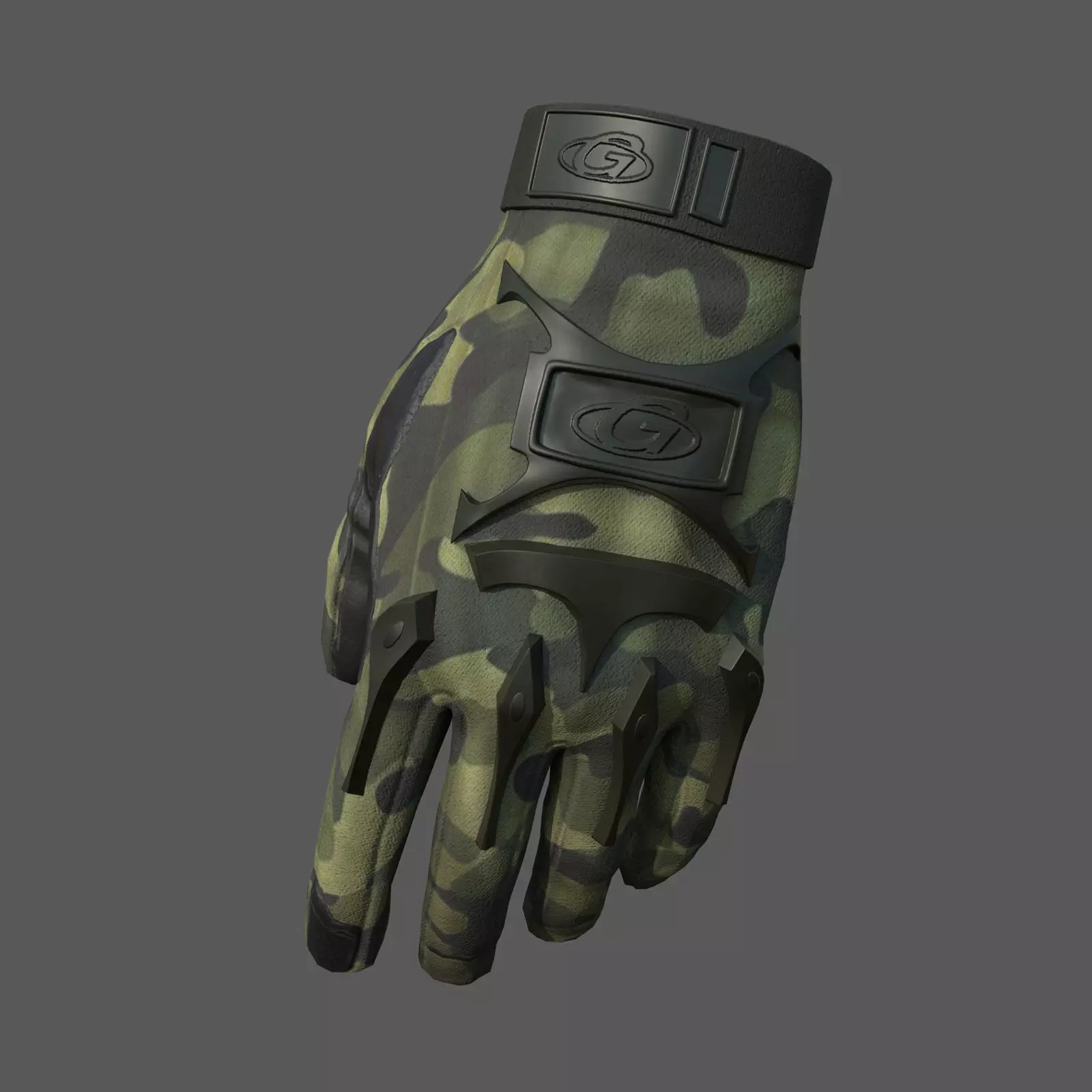 Gloves Scifi military combat 3d model low poly model  Low-poly 3D model_0
