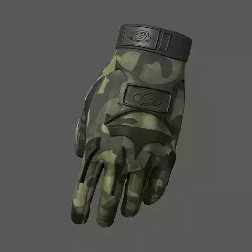 Gloves Scifi military combat 3d model low poly model  Low-poly 3D model