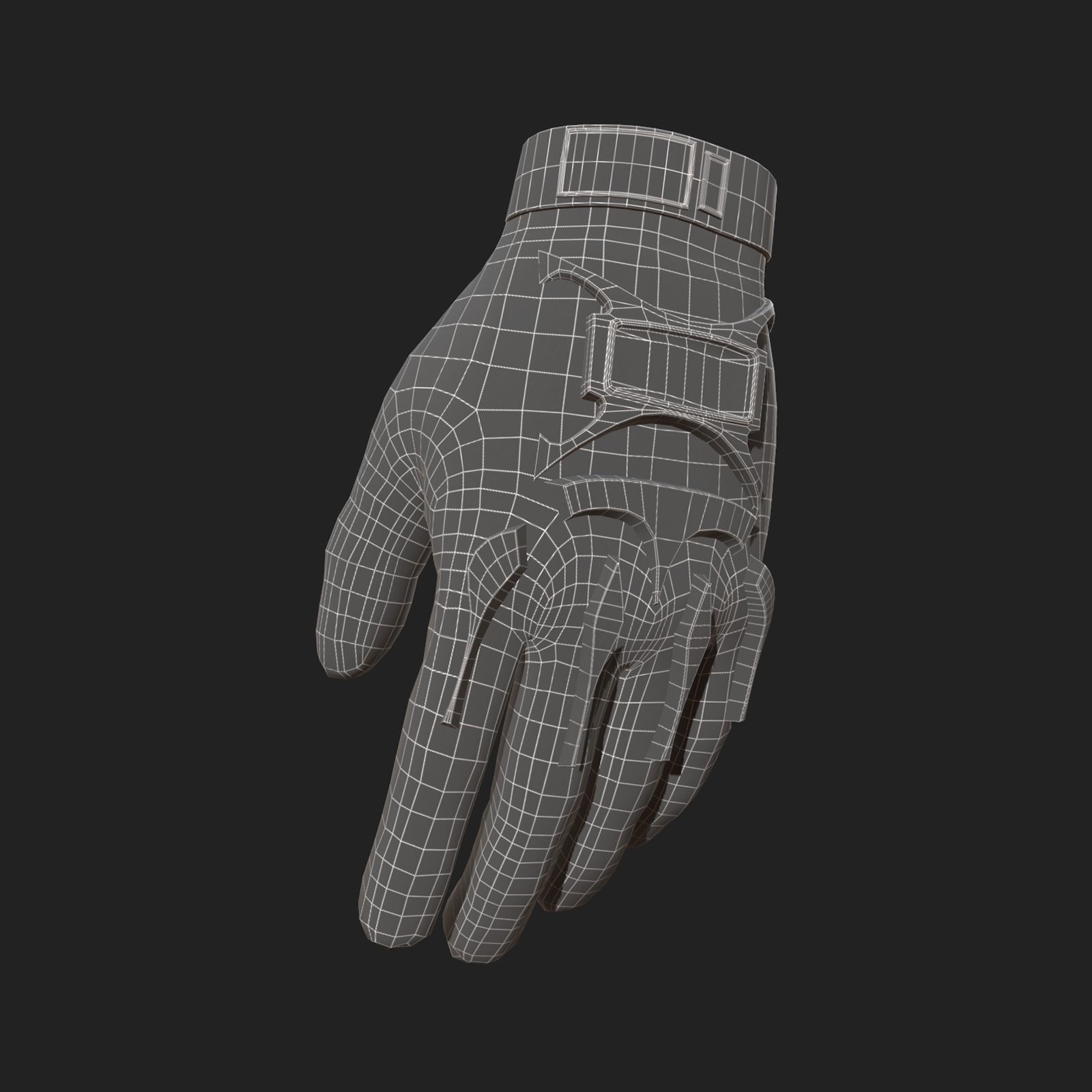 Gloves Scifi military combat 3d model low poly model  Low-poly 3D model_6
