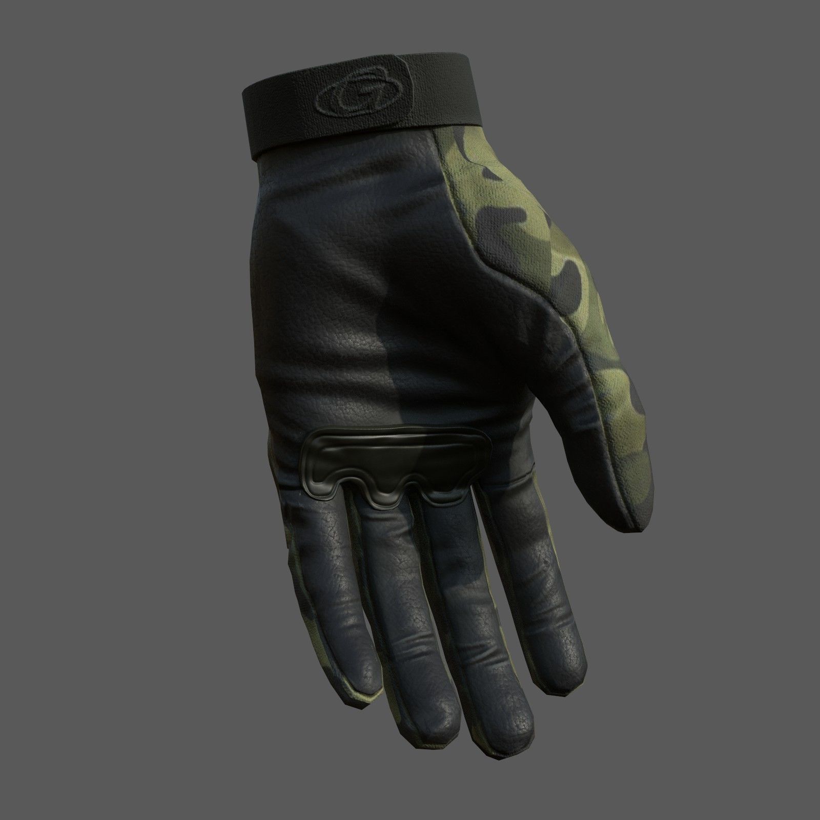Gloves Scifi military combat 3d model low poly model  Low-poly 3D model_2