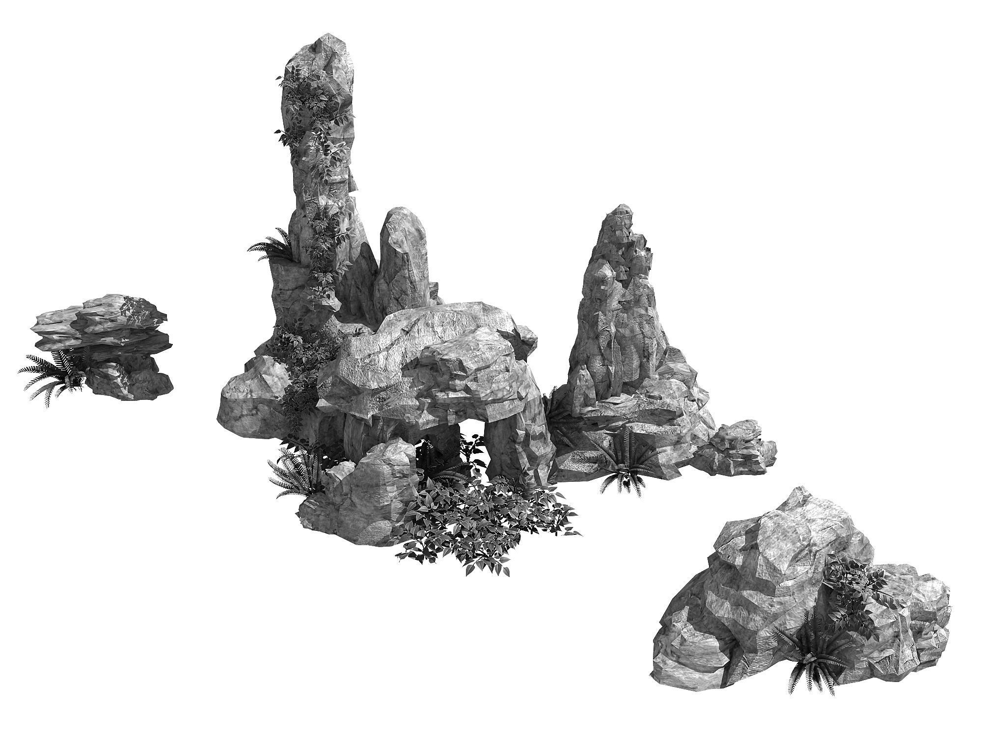 StoneGarden Decoration - Rockery 39 3D model_2