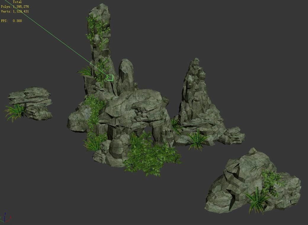 StoneGarden Decoration - Rockery 39 3D model_4