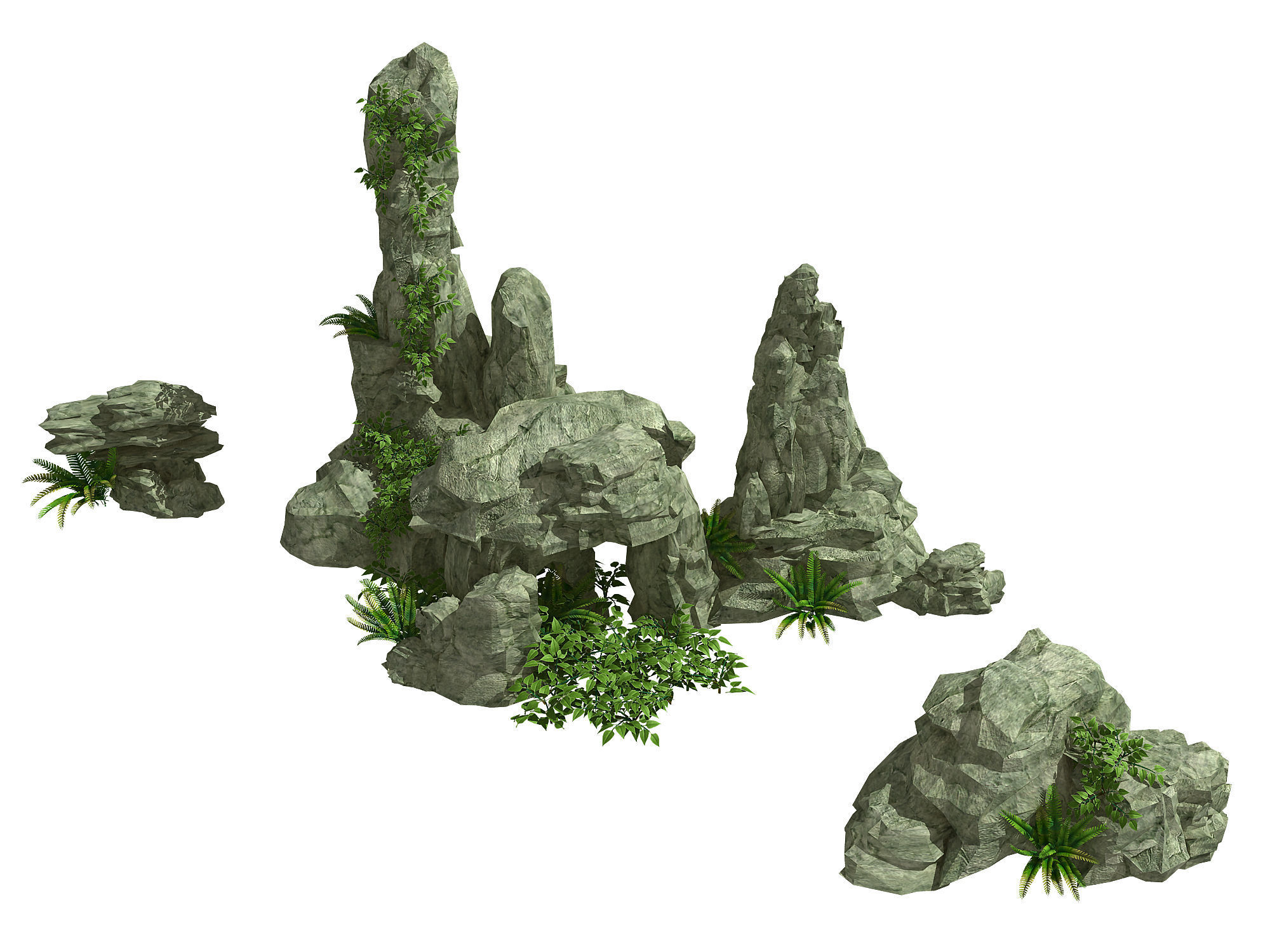 StoneGarden Decoration - Rockery 39 3D model_1