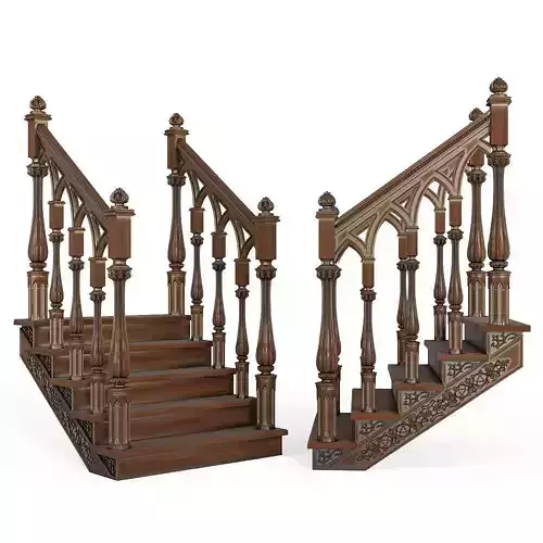 Stairs cnc kitbash  3D model