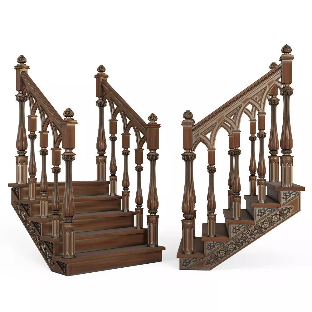 Stairs cnc kitbash  3D model_0