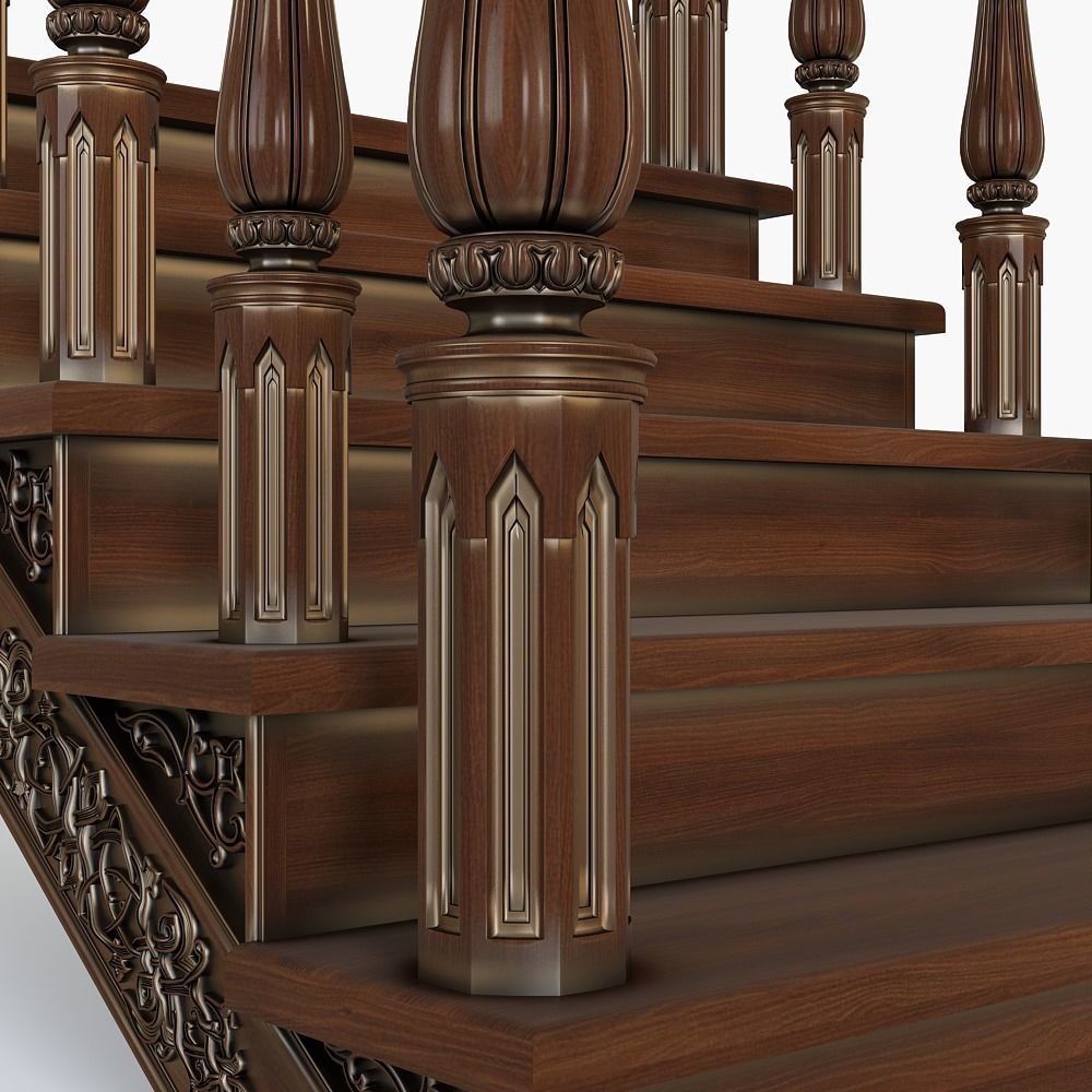 Stairs cnc kitbash  3D model_4