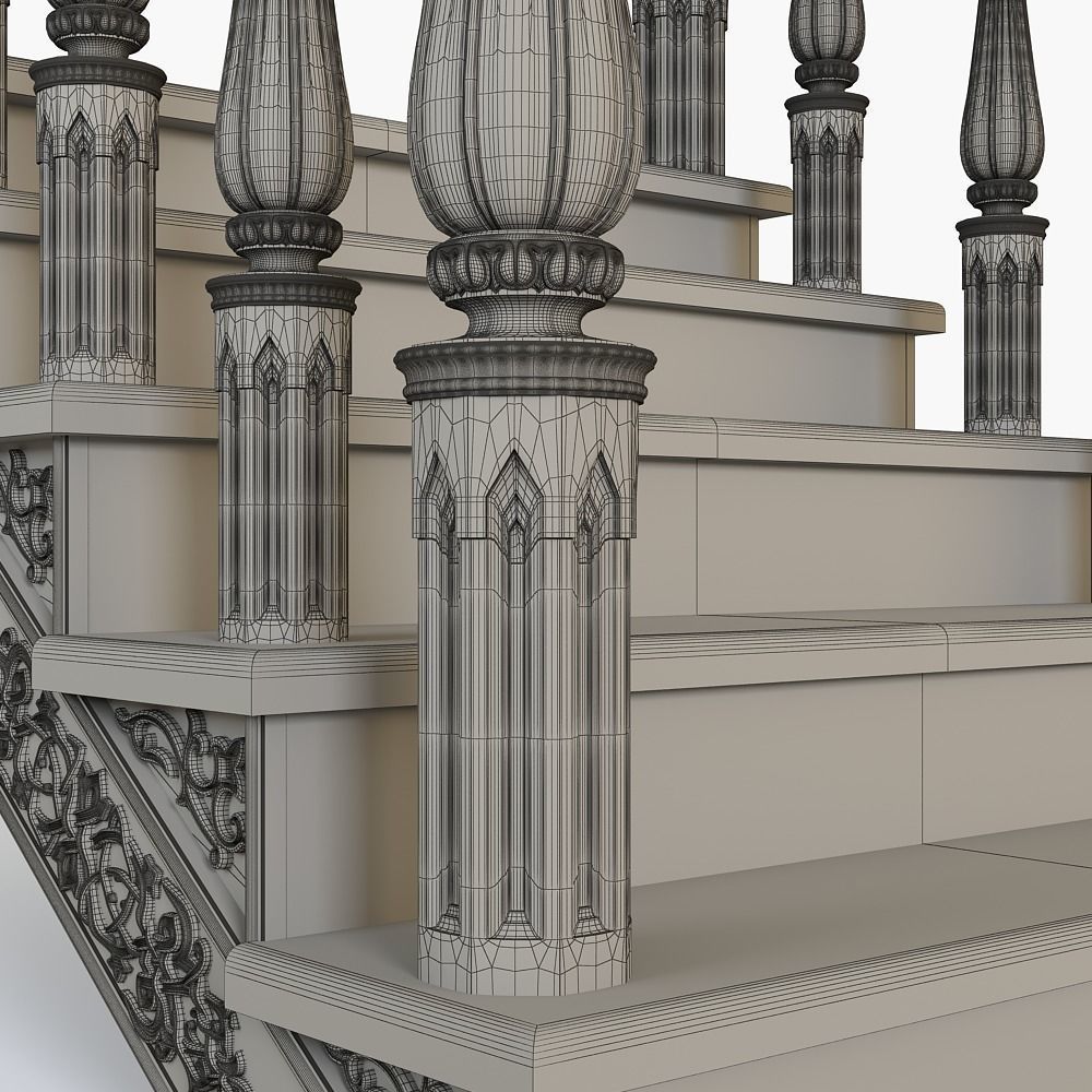 Stairs cnc kitbash  3D model_6