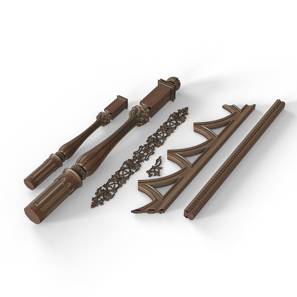 Stairs cnc kitbash  3D model_1