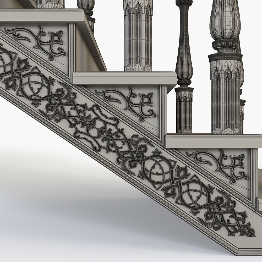 Stairs cnc kitbash  3D model_11