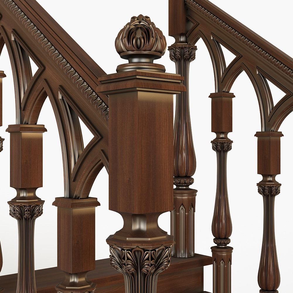 Stairs cnc kitbash  3D model_7