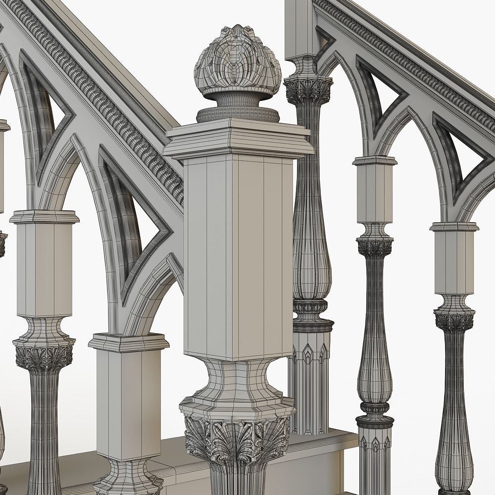 Stairs cnc kitbash  3D model_8