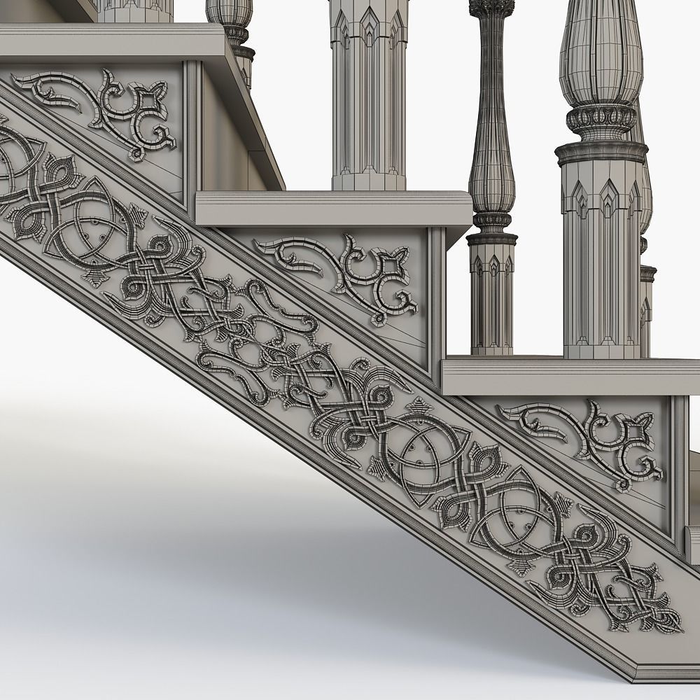 Stairs cnc kitbash  3D model_12
