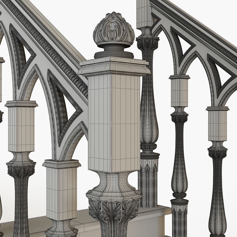 Stairs cnc kitbash  3D model_9