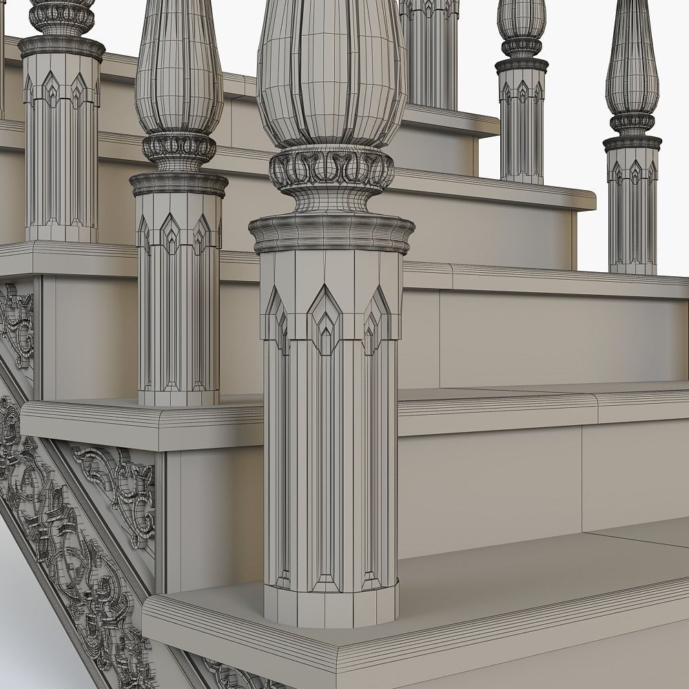 Stairs cnc kitbash  3D model_5