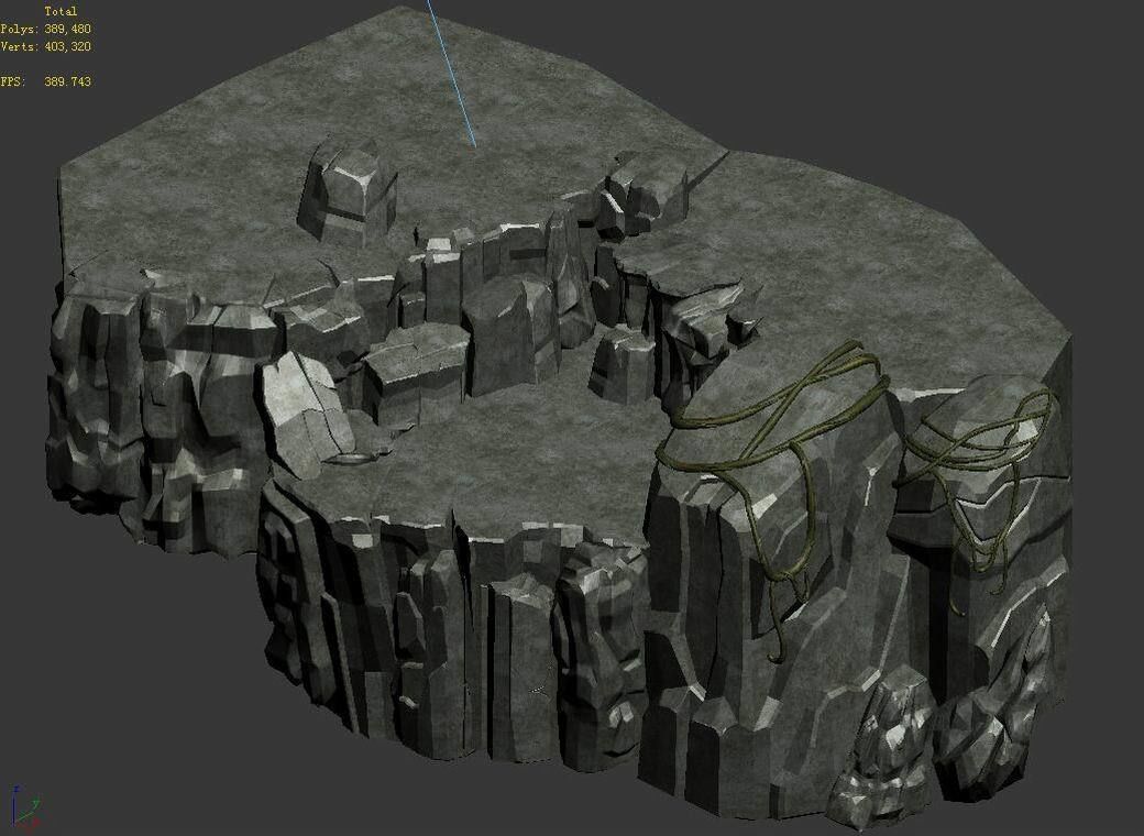 Stone Fallen Land - Shore 01 3D model_5