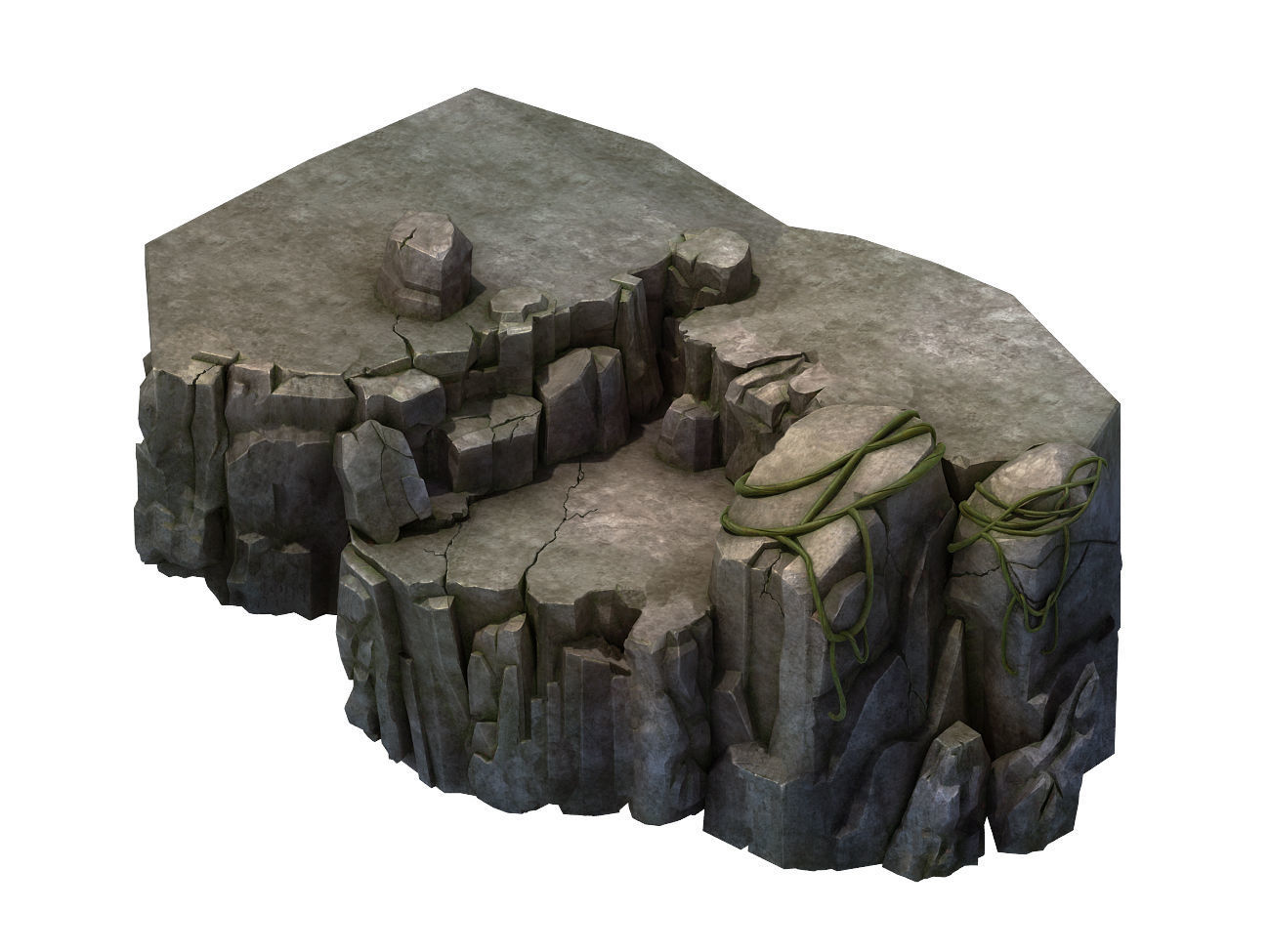 Stone Fallen Land - Shore 01 3D model_1