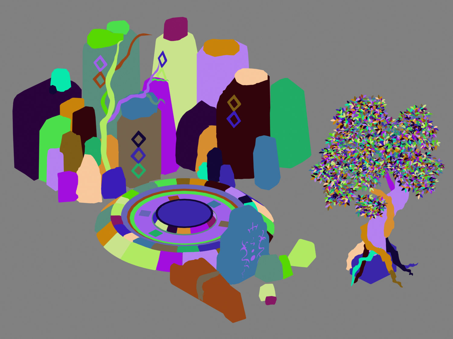 Stone Fallen Land - Sealing Station 01 3D model_3