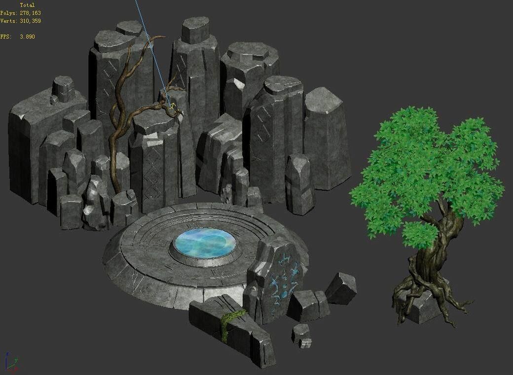 Stone Fallen Land - Sealing Station 01 3D model_6