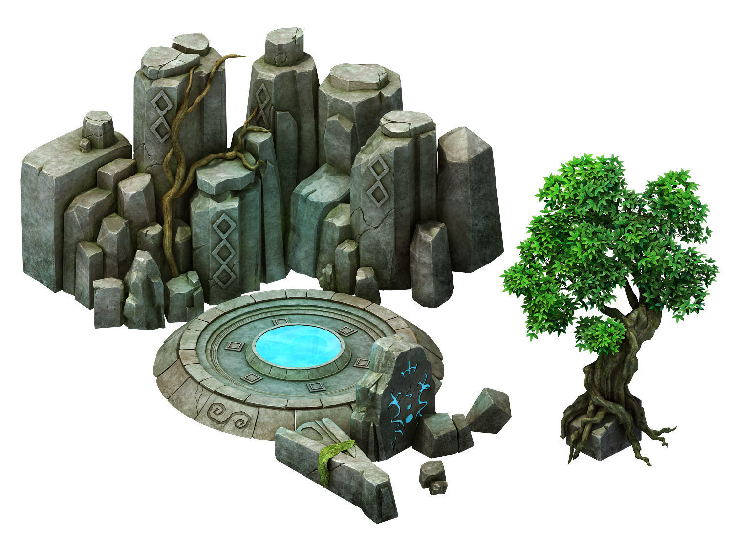 Stone Fallen Land - Sealing Station 01 3D model_1