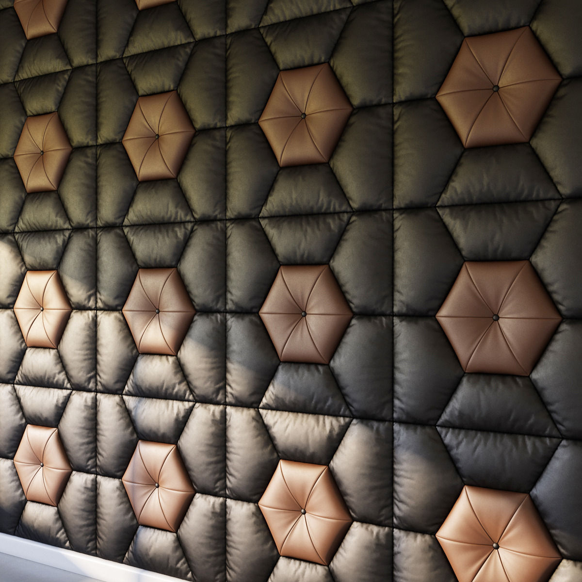 Decorative wall pattern panel 3D model_1