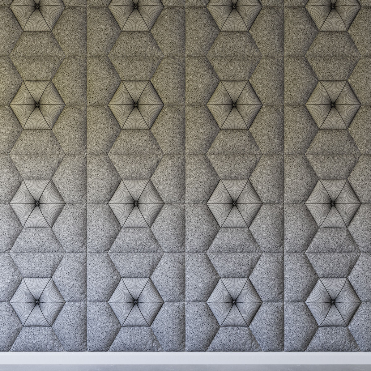 Decorative wall pattern panel 3D model_4