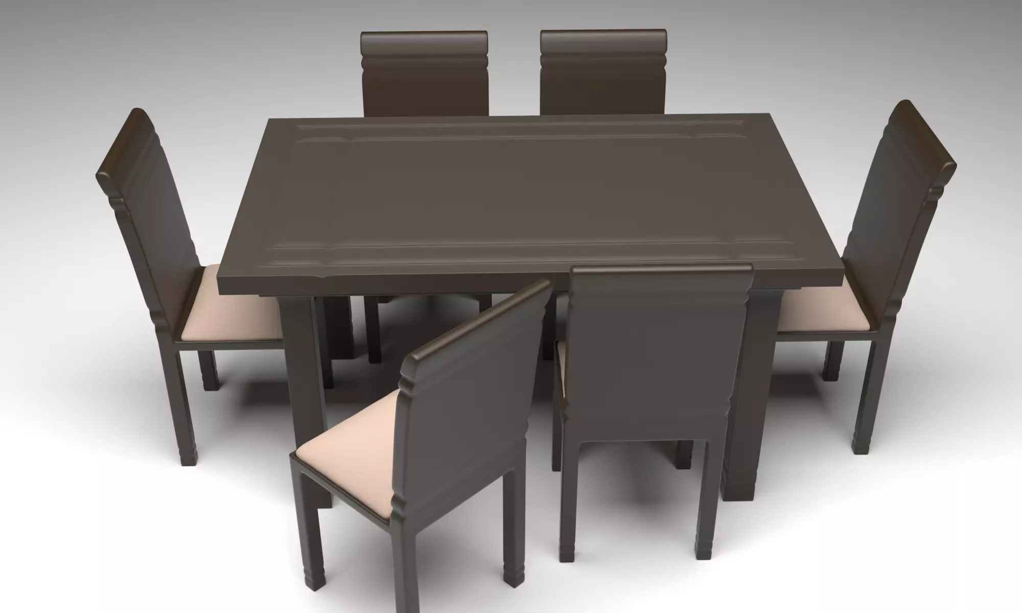 Dinning Table Set 3D model_0