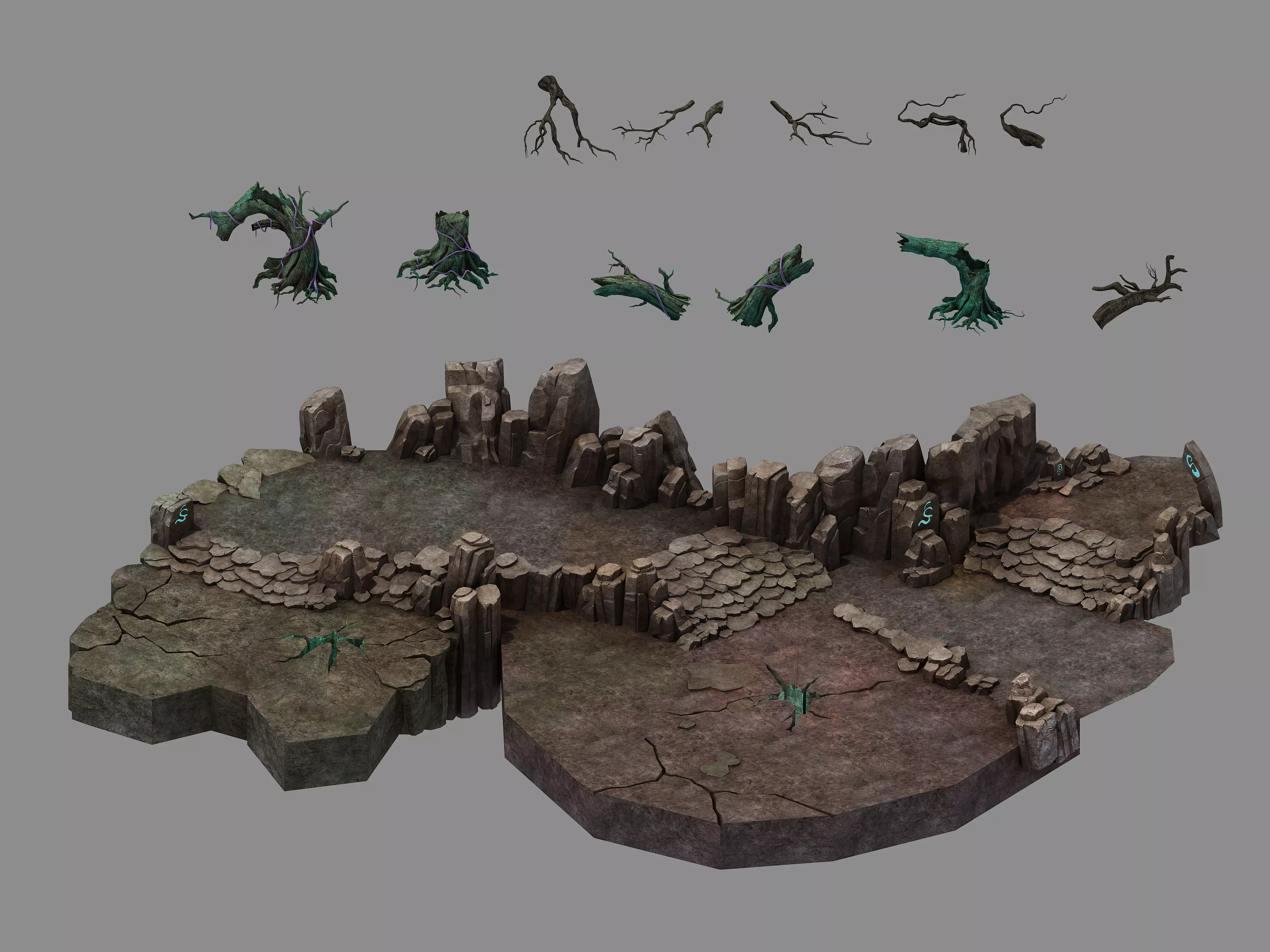 Stone Fallen Land - Entrance 01 3D model