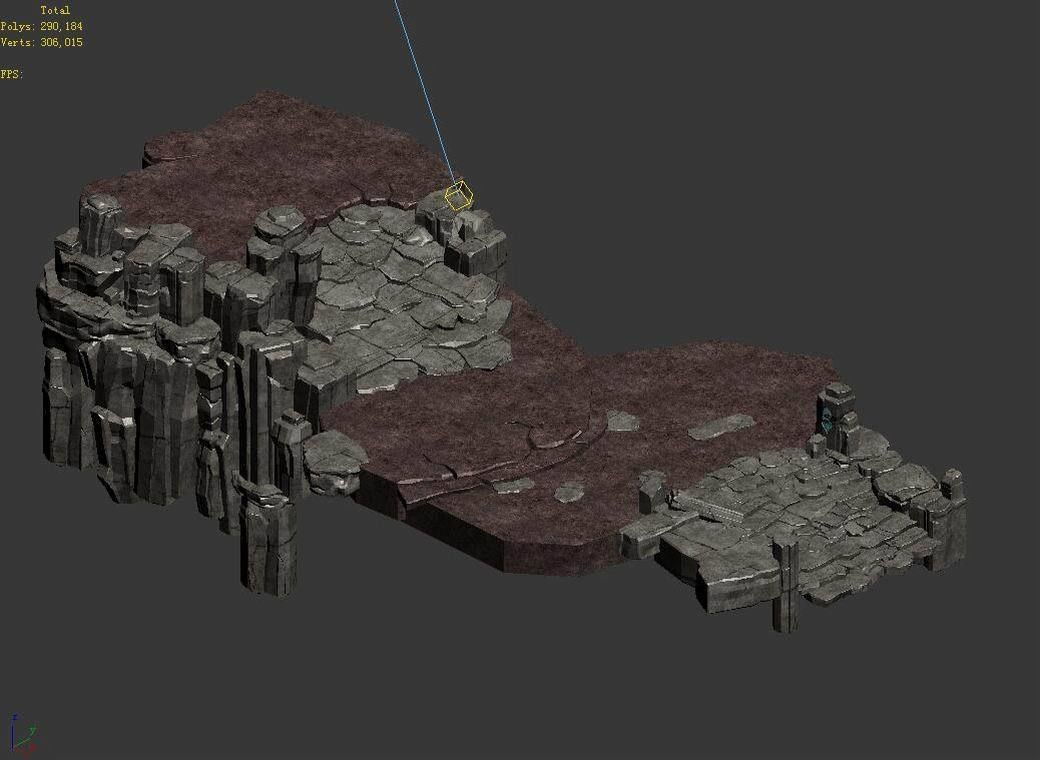 Stone Fallen Land - Stone Road Aisle 01 3D model_4