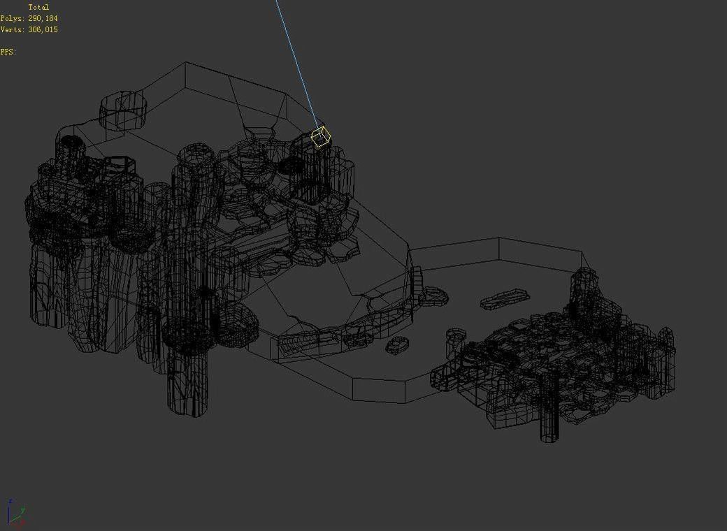 Stone Fallen Land - Stone Road Aisle 01 3D model_5