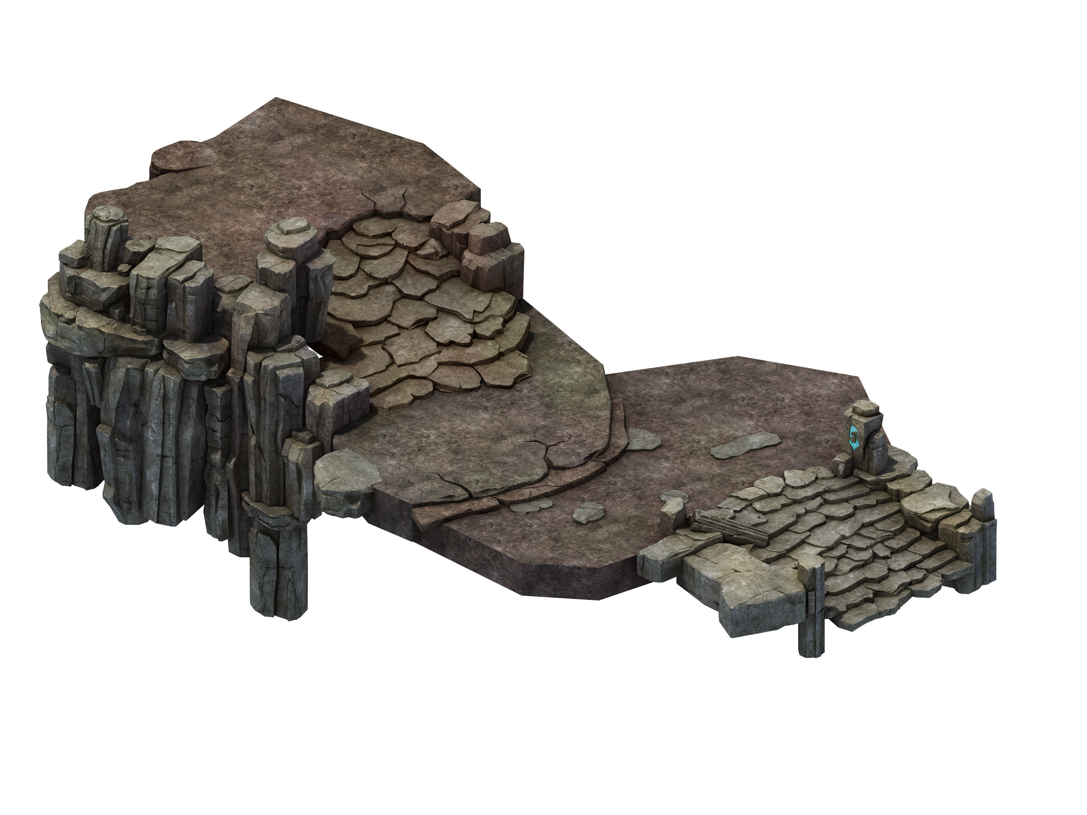 Stone Fallen Land - Stone Road Aisle 01 3D model_1