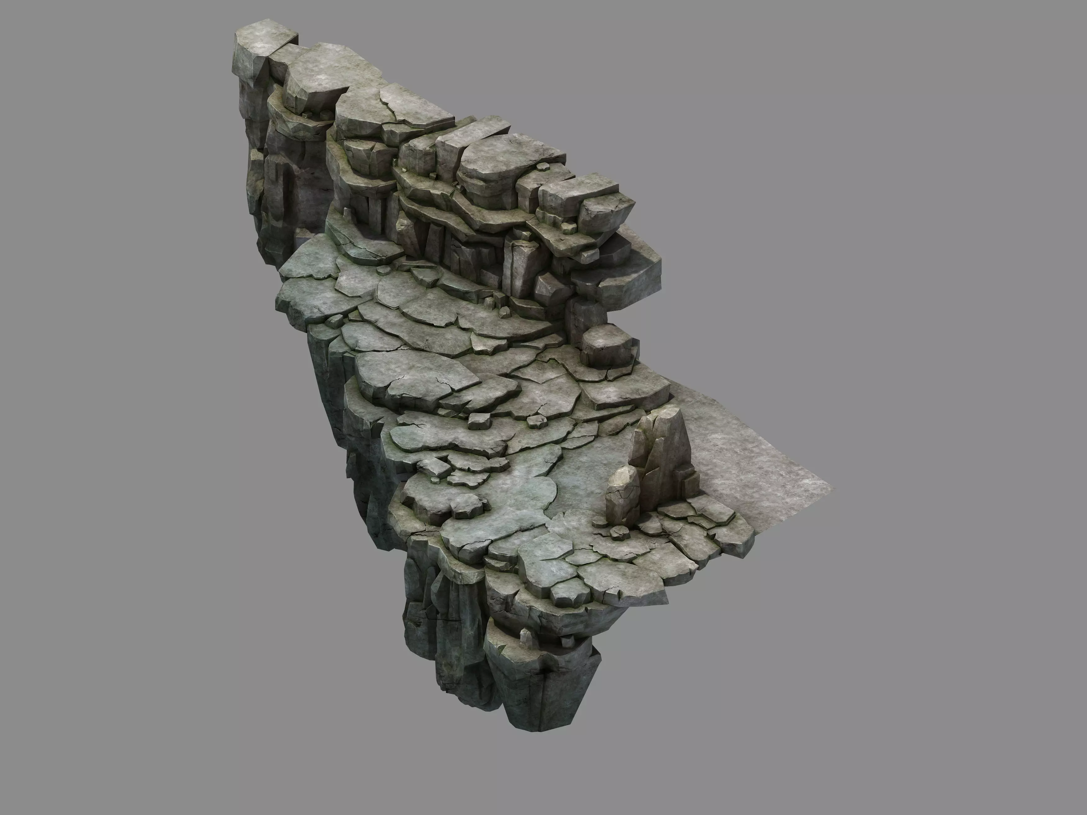 Stone Fallen Land - Stone Road Aisle 02 3D model