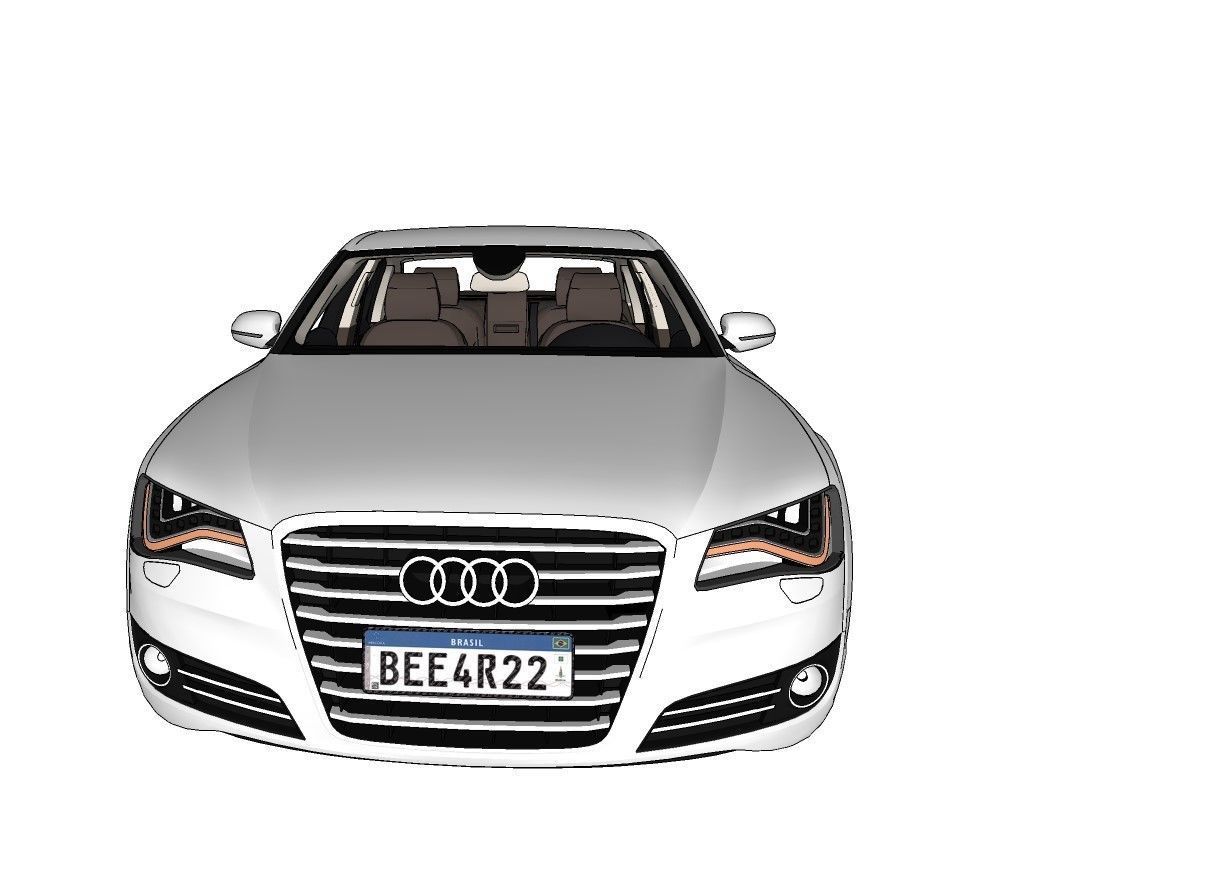 Audi A8 D4 car for games Low-poly 3D model_2