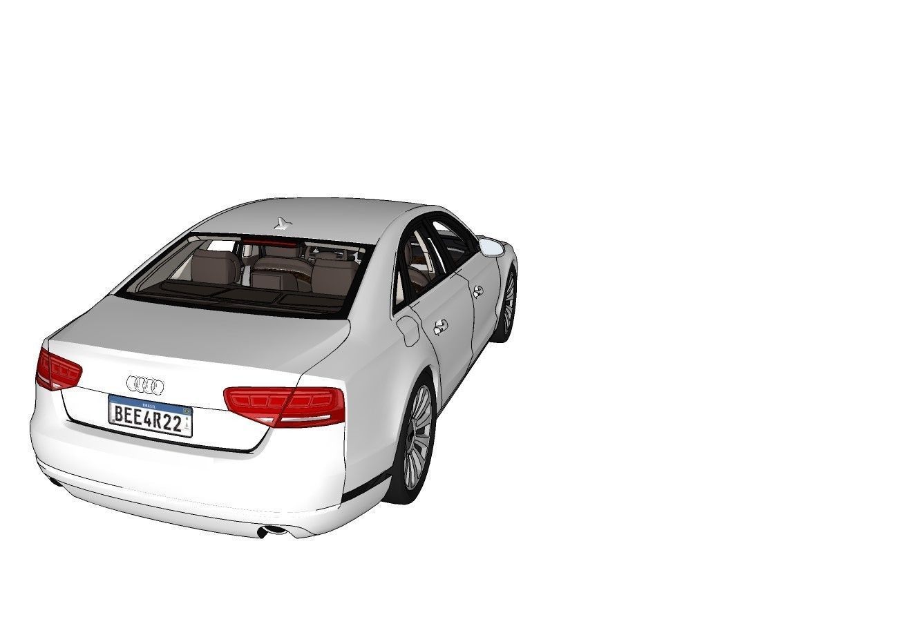 Audi A8 D4 car for games Low-poly 3D model_1