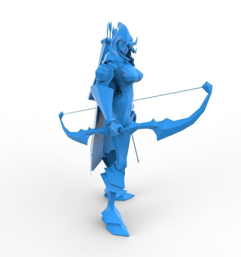 Armoerd archer woman 3D print model_1