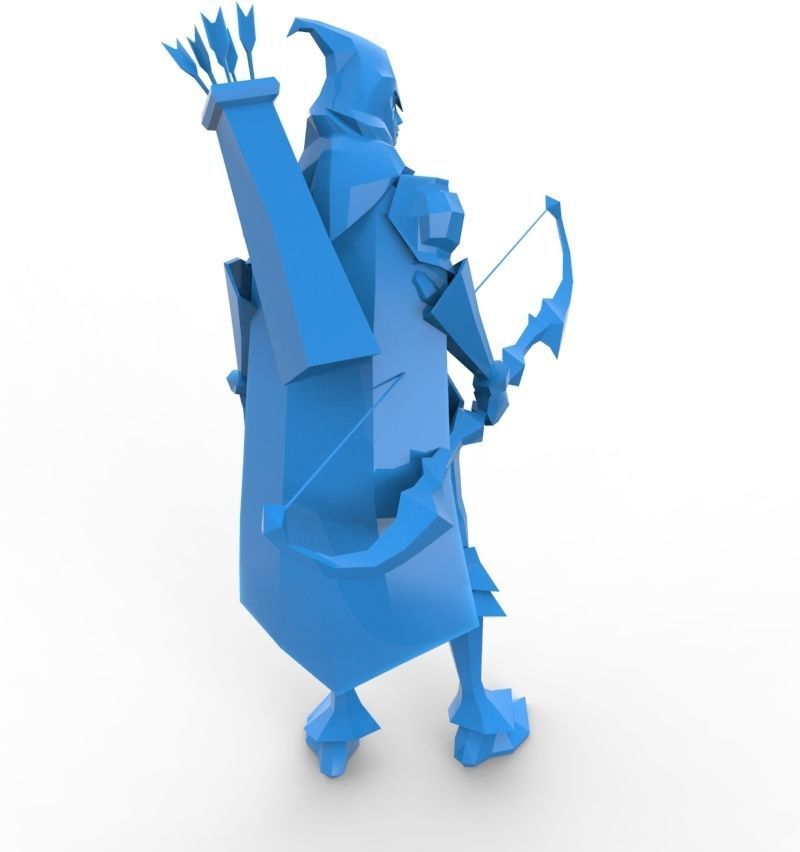 Armoerd archer woman 3D print model_2