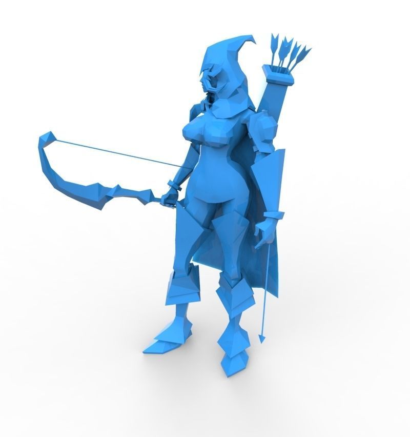 Armoerd archer woman 3D print model_0