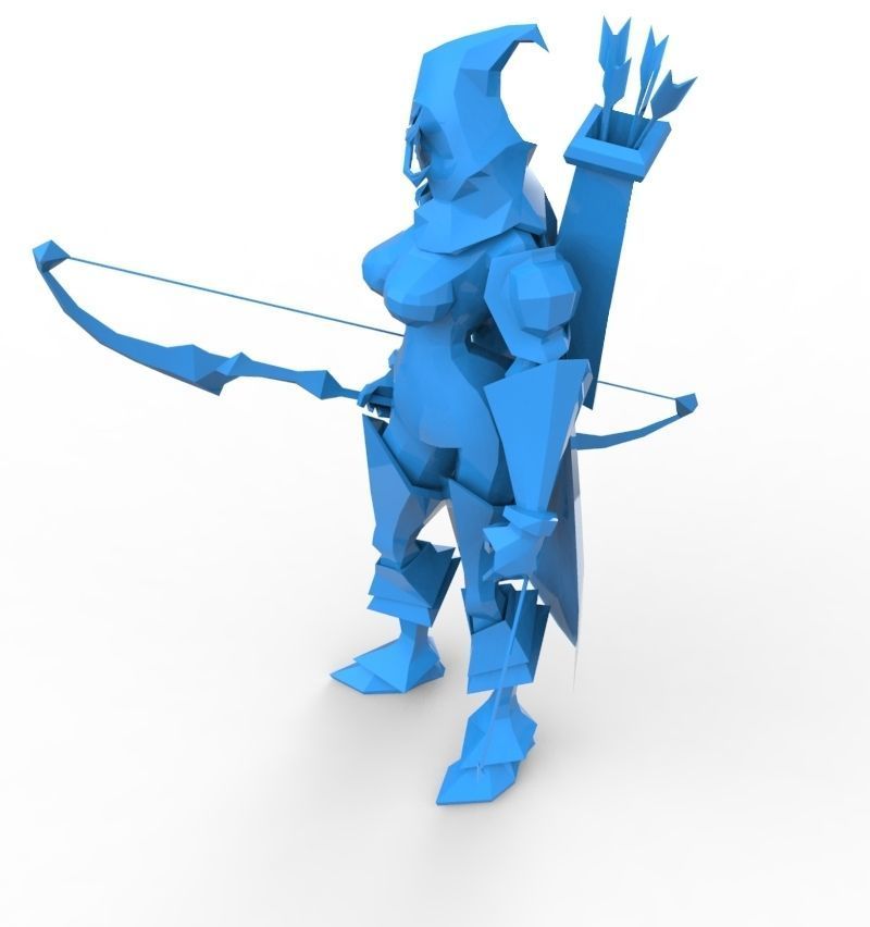 Armoerd archer woman 3D print model_3