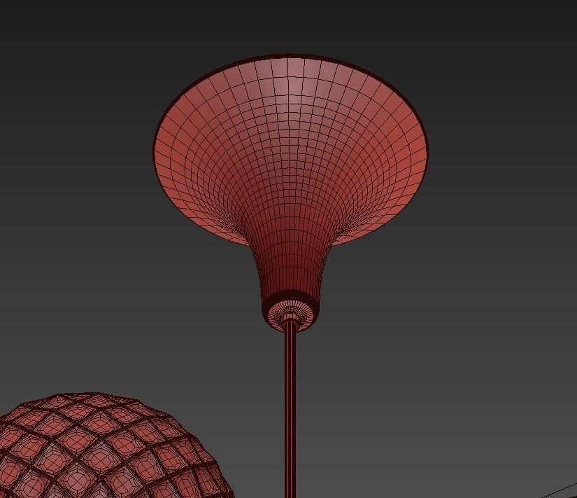 Glamorous modern chandelier with brass and glass balls 3D model_3