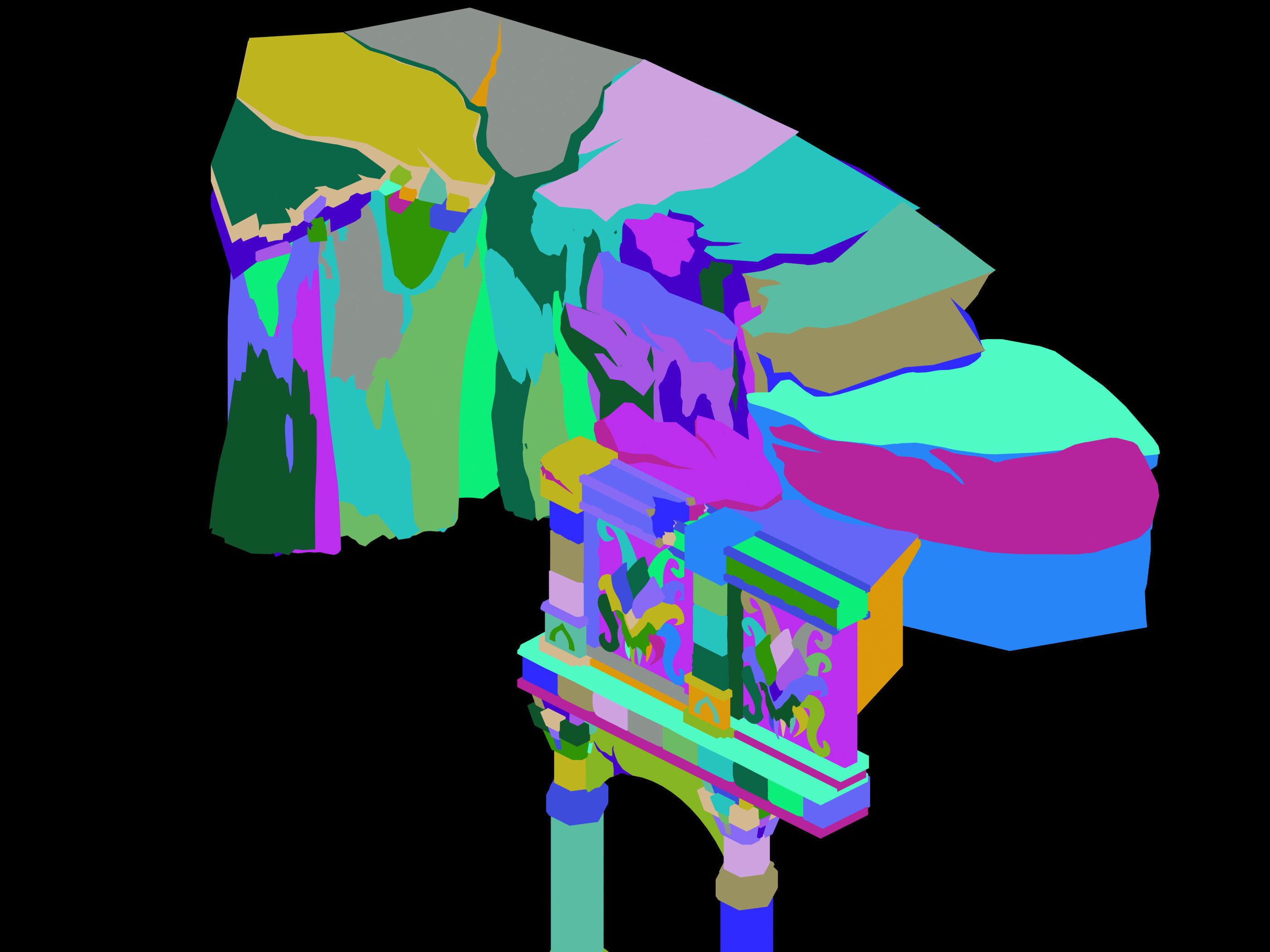 Stone Funeral Place - Cliff 01 3D model_5