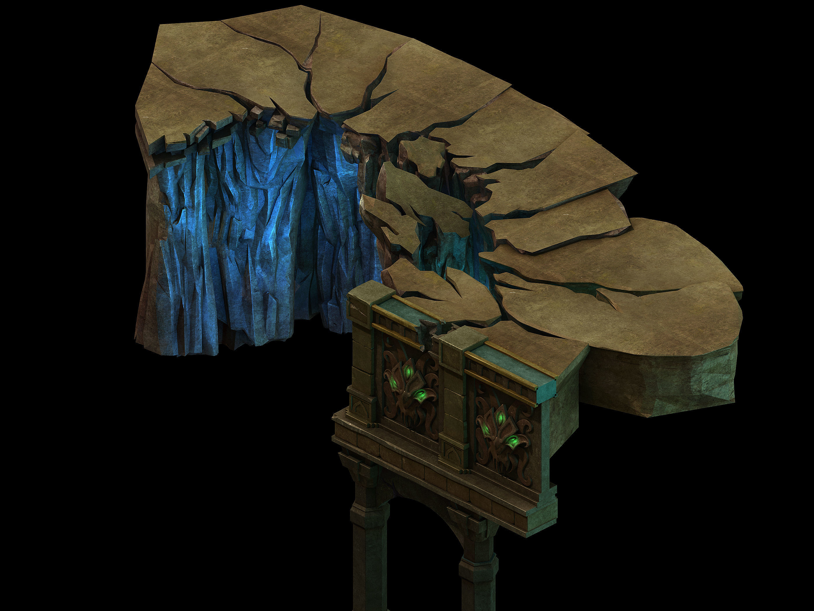 Stone Funeral Place - Cliff 01 3D model_4