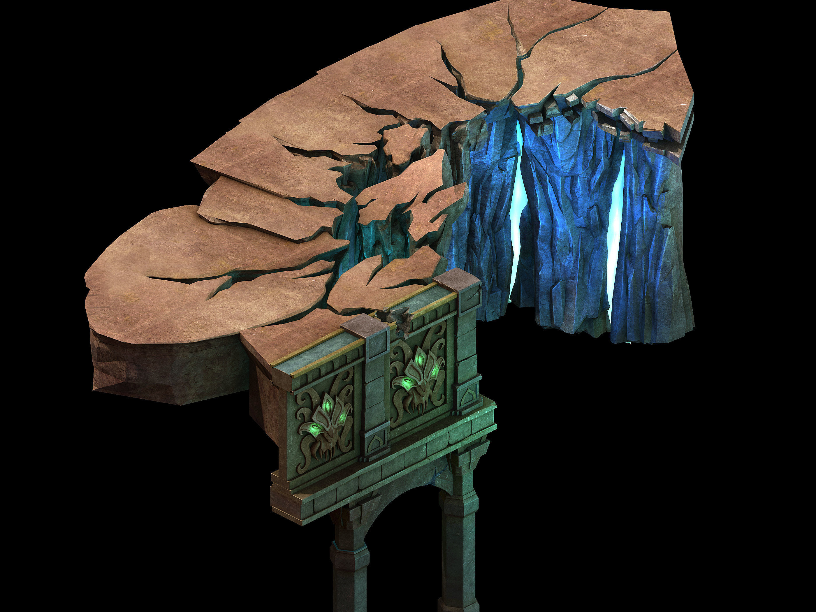 Stone Funeral Place - Cliff 01 3D model_1