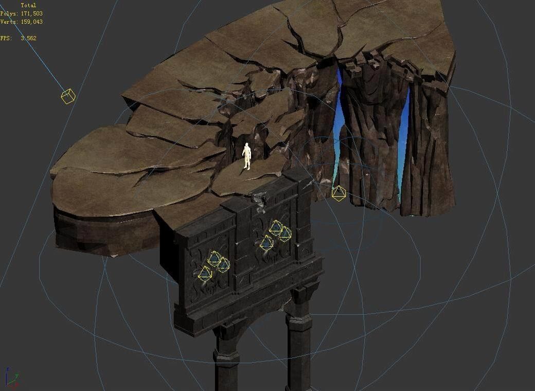 Stone Funeral Place - Cliff 01 3D model_8