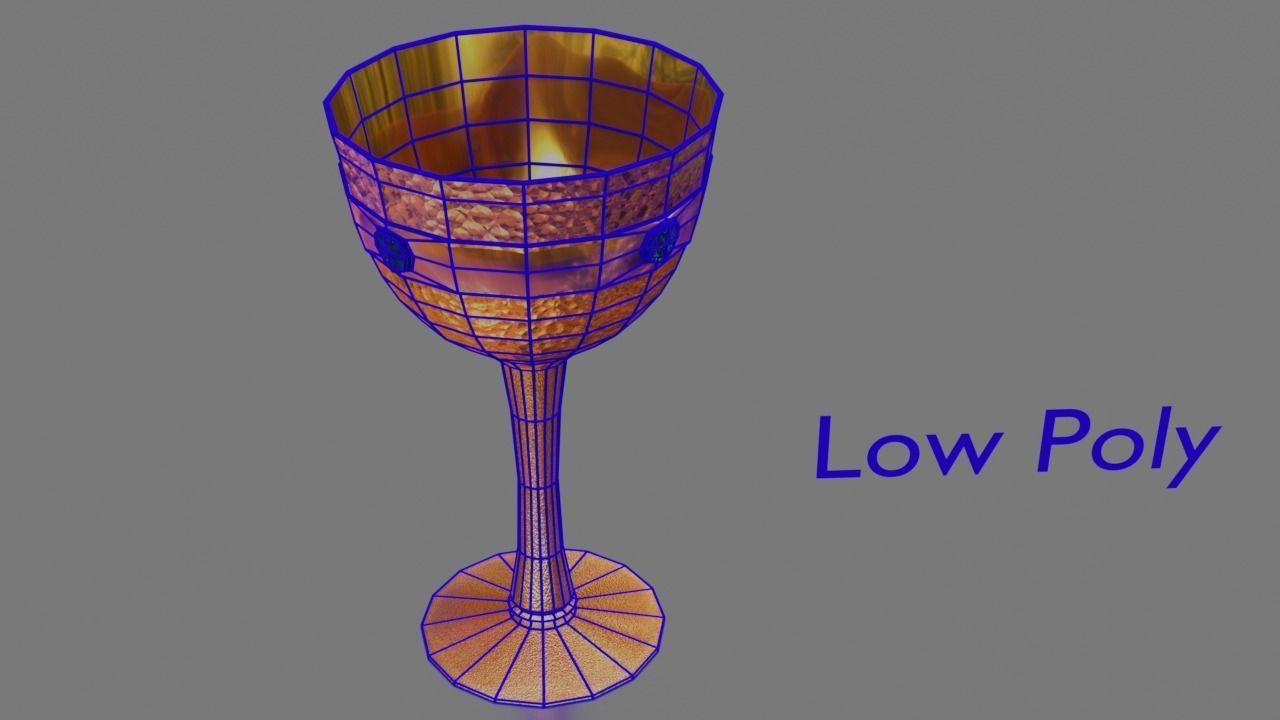 Copper Goblet Low-High Poly 3D model Low-poly 3D model_8