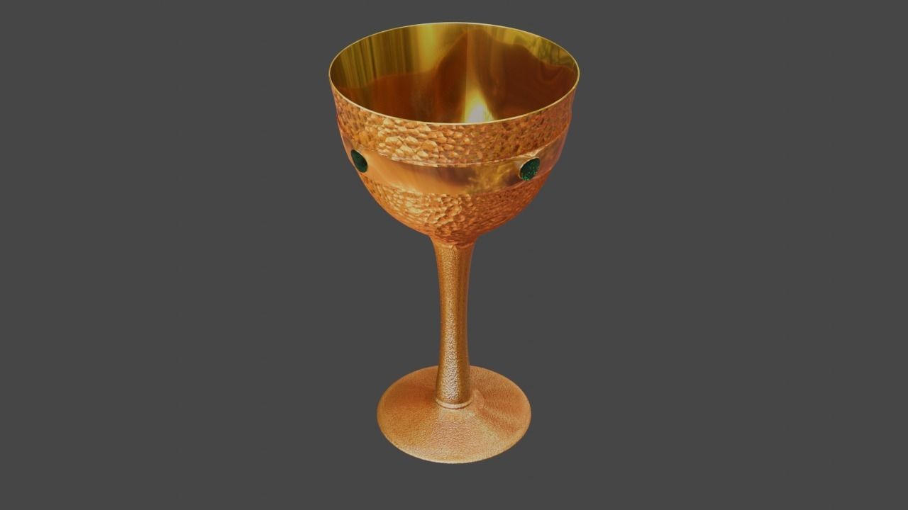 Copper Goblet Low-High Poly 3D model Low-poly 3D model_1