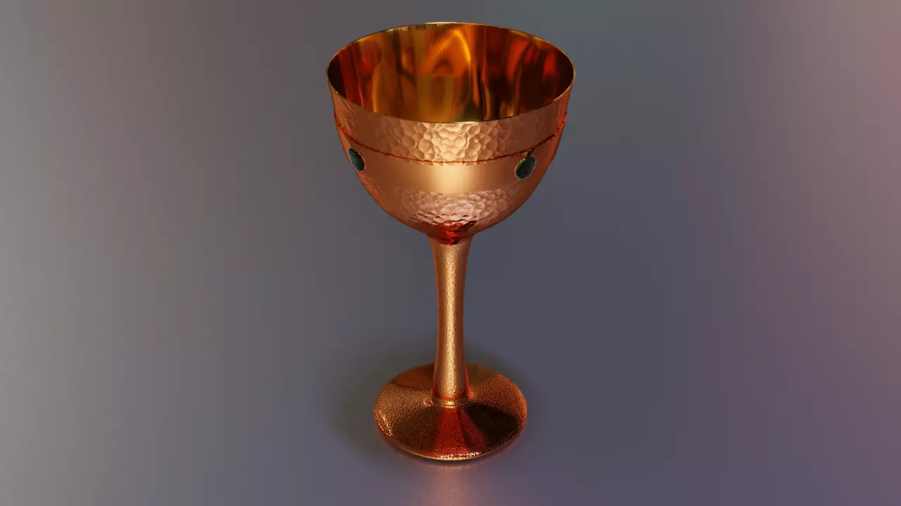 Copper Goblet Low-High Poly 3D model Low-poly 3D model_0