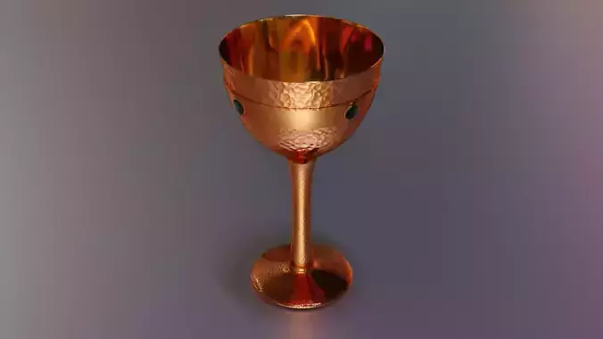 Copper Goblet Low-High Poly 3D model