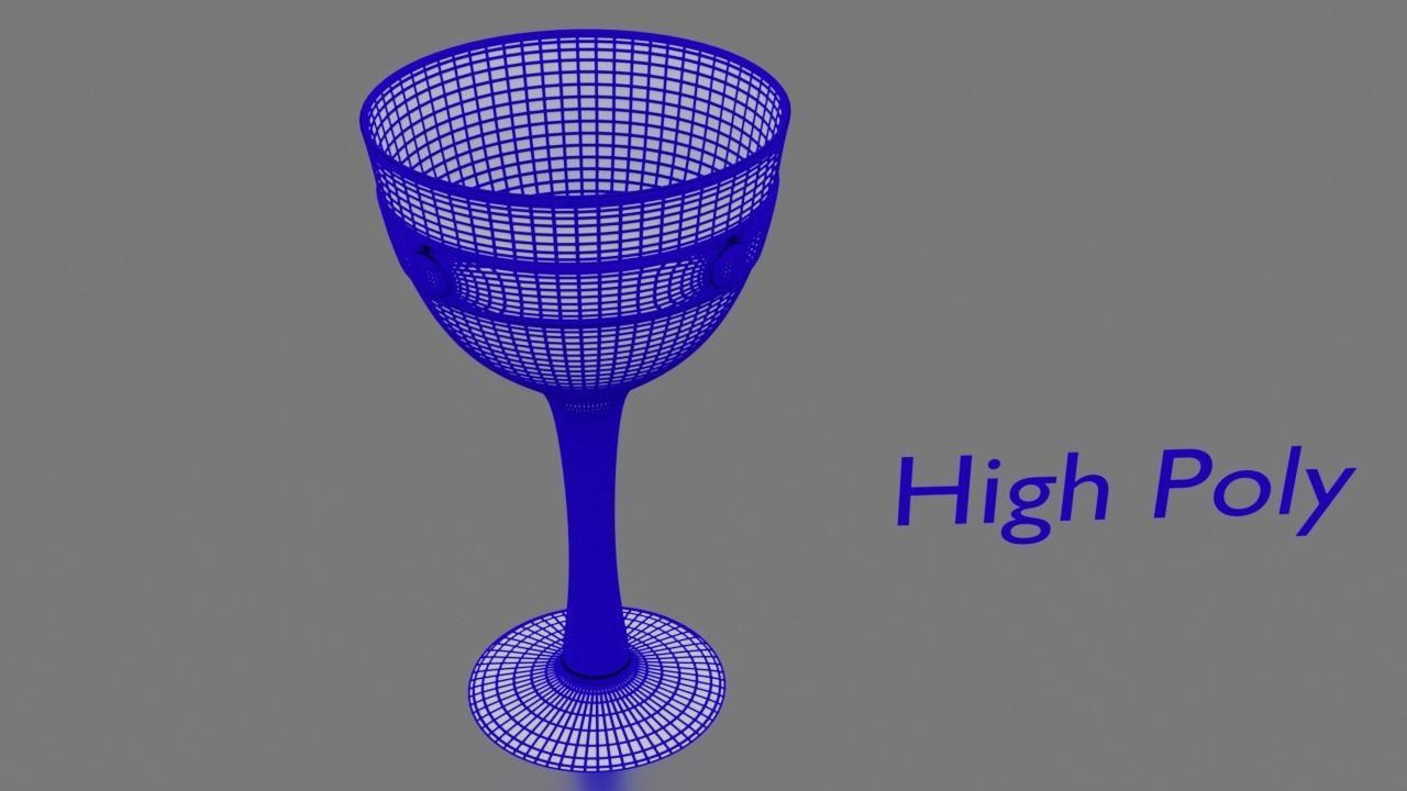 Copper Goblet Low-High Poly 3D model Low-poly 3D model_7