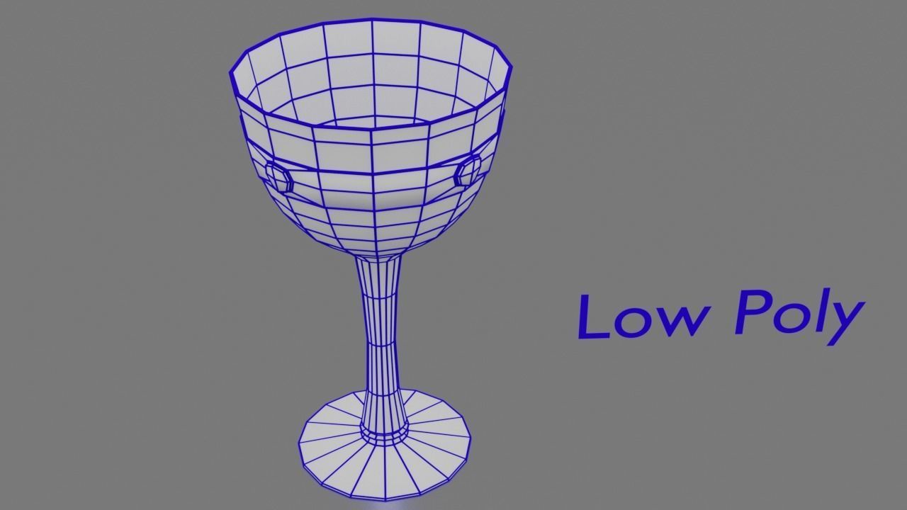 Copper Goblet Low-High Poly 3D model Low-poly 3D model_11