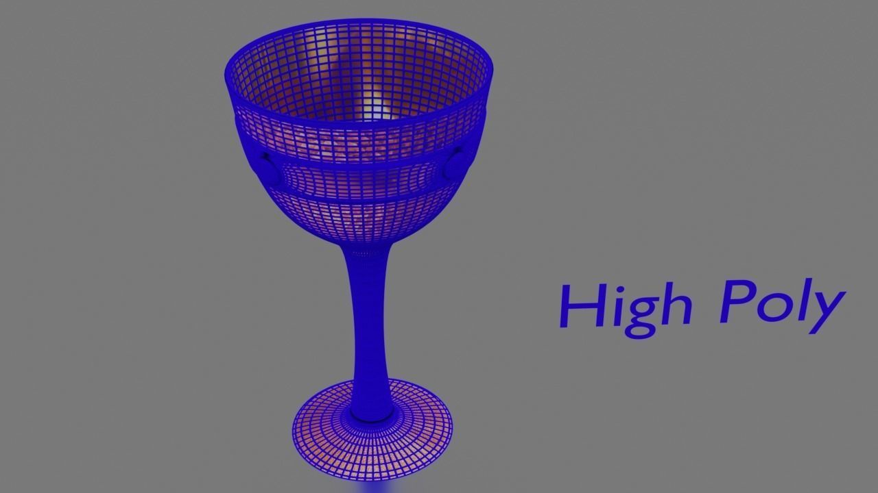Copper Goblet Low-High Poly 3D model Low-poly 3D model_6
